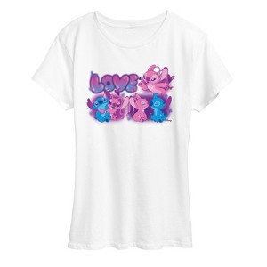 Women's - Lilo and Stitch - Love Grid Short Sleeve Graphic T-Shirt - 1 of 4