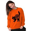 Vintage Halloween Scaredy Cat Cute Women Crewneck Sweatshirt Brisco Brands - 4 of 4