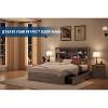 Bed Frame with High Storage Bookcase Headboard, Wood Bed Frame with 4 Storage Drawers, Built In Charging Station,No Box Spring Needed, Metal Frame, - 4 of 4