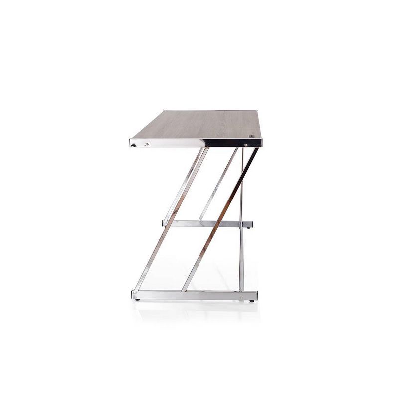 47&#34; Finis Desks Weathered Oak and Chrome Finish - Acme Furniture, 5 of 9