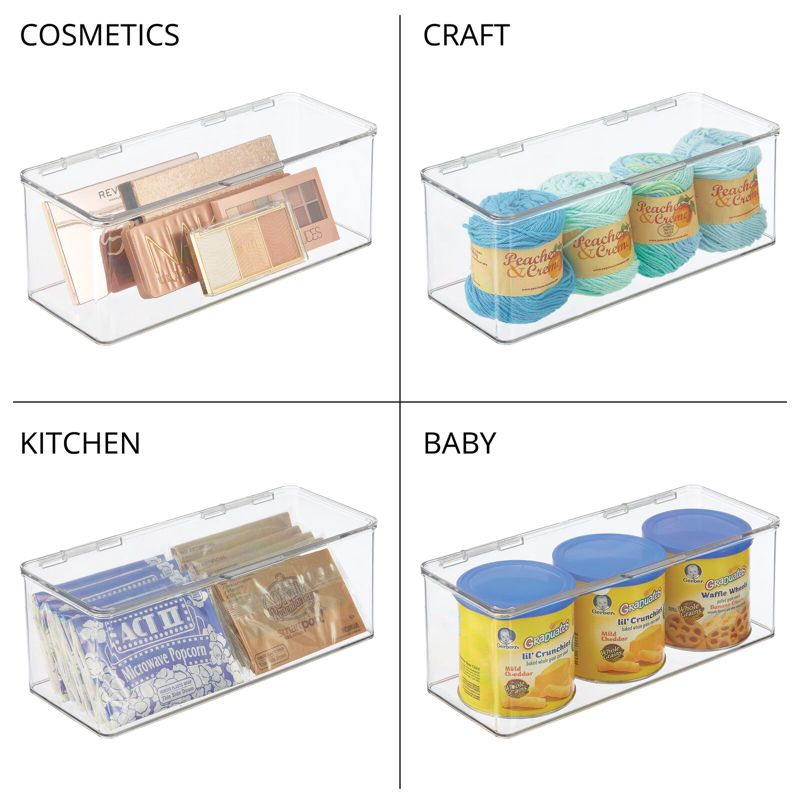 mDesign Kitchen Pantry/Fridge Storage Organizer Box - Hinged Lid, 5 of 9