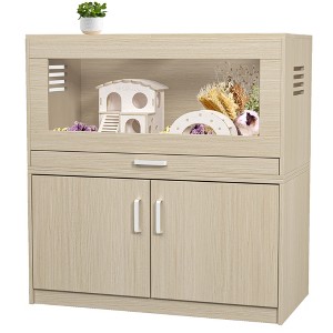 KTMBDW Hamster Cage with Storage Cabinet, Guinea Pig Cage for Small Animals, Hamster Cage and Habitat with for Hamster, Rabbit, Guinea Pig - 1 of 4