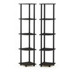 Furinno 2 PCS 5-Tier Decorative Bookshelf Open Multipurpose Shelves Corner Display Rack,Espresso/Black - 4 of 4