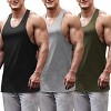 COOFANDY Men's 3 Pack Tank Tops Gym Workout Shirt Y-Back Sleeveless Muscle Fitness Bodybuilding Tank Shirts - 4 of 4