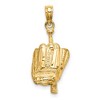 Black Bow Jewelry 14k Yellow Gold 3D Baseball Pendant - 3 of 4