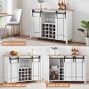 Farmhouse Buffet Cabinet with Sliding Barn Door, Rustic Sideboard, Removable Wine Rack, Farmhouse Sideboard with Adjustable Shelf for  Dining Room - 4 of 4