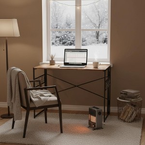Homy Casa Harper Folding Desk with Wood Top and Metal Frame for Home Office & Small Spaces - 1 of 4