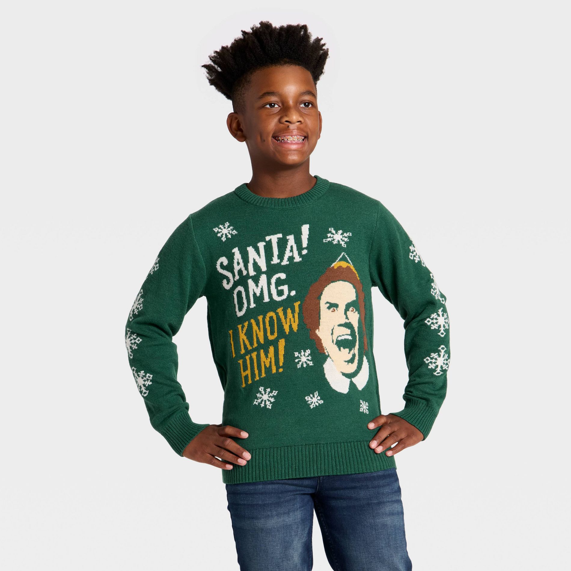 Boys' Buddy the Elf Holiday Knit Sweater - Green