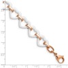 Black Bow Jewelry Rose Tone Stainless Steel & White Ceramic Heart Link Bracelet, 7.25 In - 4 of 4