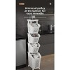 Racxily Stitched Laundry Basket Household Dirty Clothes Storage Basket Bathroom Partition Floor to Floor Shelf Narrow - 3 of 4