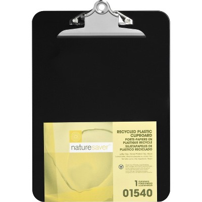 Nature Saver Plastic Clipboard Recycled 1" Cap 9"x12" Black 01540