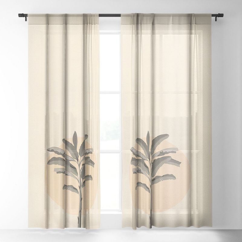 Iveta Abolina Sunrise Tan 64" x 50" Single Panel Sheer Window Curtain - Deny Designs, 2 of 7