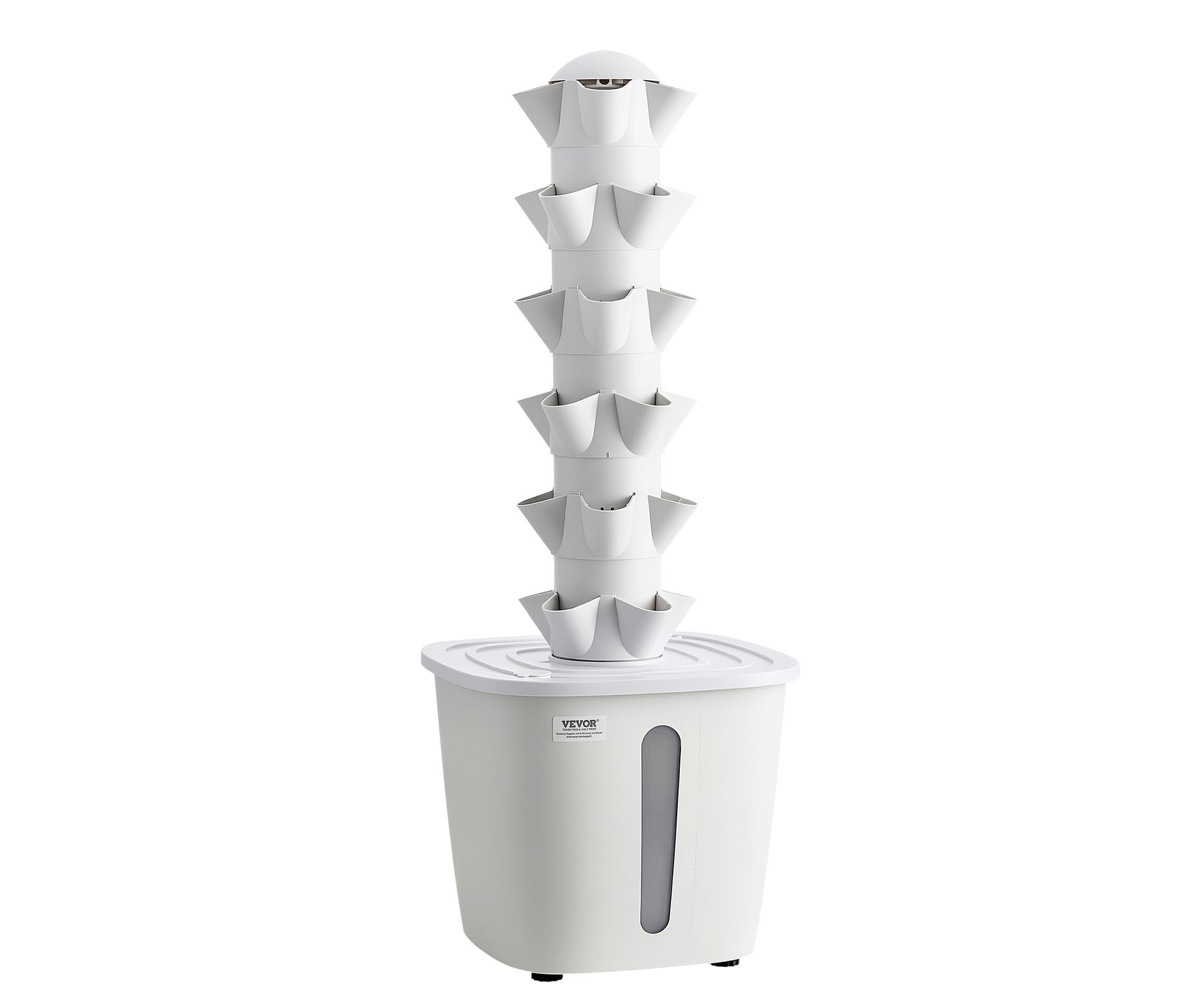 VEVOR Hydroponic Tower, 30 Pods 6 Tiers Hydroponics Growing System Kit with App Control, Vertical Home Garden with 20L Water Tank & Pump,Planter,White