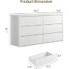 6 Drawer Dresser for Bedroom,Wide Wood Chest of Drawers Handle Free - 3 of 4