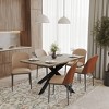 LeisureMod Ravenna 6-Piece Dining Set - 63" Rectangular MDF Wood Dining Table, 5 Leather Dining Chairs - 2 of 4