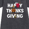 Girls' - Peanuts - Happy Thanksgiving Icons Graphic Short Sleeve Fleece Dress - 2 of 4