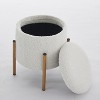 VYNXARIA Modern Round Storage Ottoman, Ottoman Foot Stools With Metal Base, Ottoman Footstool with Removable Lid Storage Ottoman - 2 of 4