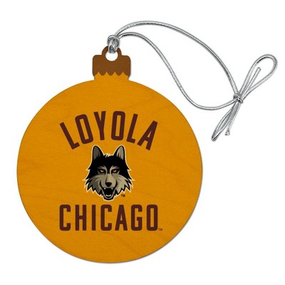 Loyola University Chicago Ramblers Wood Christmas Tree Holiday Ornament