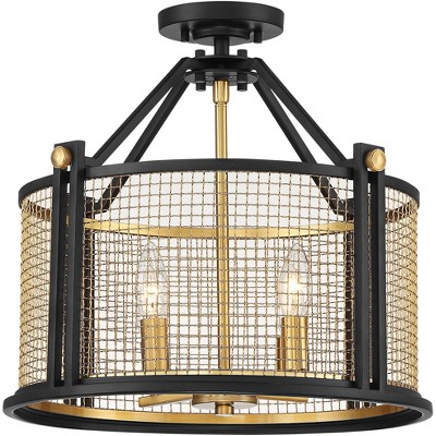 black and gold flush ceiling light