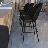 Emma and Oliver Modern Upholstered Dining Stools with Contoured Backs & Powder Coated Steel Legs with Floor Glides - Set of 2 - image 4 of 4