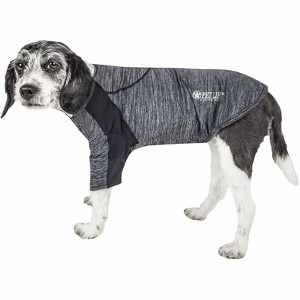 Pet Life (R) Active Chewitt Wagassy Stretch Yoga Fitness Long-Sleeve Dog T-Shirt - 1 of 4