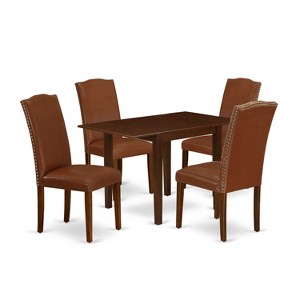 HomeStock 5-Pc Mahogany Finish Solid Wood Top - Dining Room Set - Seats 4 - 1 of 4