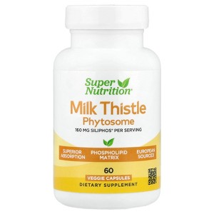 Super Nutrition Milk Thistle Phytosome, 160 mg, 60 Veggie Capsules - 1 of 4