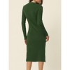 Seta T Women's Square Neck Long Sleeve Slim Fit Ribbed Knit Bodycon Midi Sweater Dress - 4 of 4
