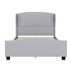 Sapphtopaz Platform Bed Frame with High Wingback Headboard and Slats Support Linen Upholstered Bed Frame, No Box Spring Needed - 2 of 4