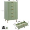 Fluted 5-Drawer Tall Dresser, Modern Wooden Storage Chest with Deep Drawers & Wide Top, Bedroom Organizer for Living Room, Hallway, Kids' Room - 2 of 4