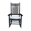 VYNXARIA Elegant Black Wooden Porch Rocker Chair for Relaxation - Classic Design,Comfortable Seating，without mat - 3 of 4