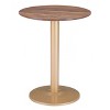 Dining Table 29.9" H – Brown & Gold, Faux Wood MDF Round Top & Powder-Coated Steel Base by Zuo Modern - 3 of 4