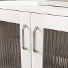 ORRD Modern Living Room Cabinet, Storage Organizer with 2 Glass Doors & Adjustable Shelf, White - 4 of 4