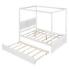 Full Size Wood Canopy Platform Bed with Trundle Bed/Two Drawers/Four Drawers/Trundle Bed and Two Drawers, 4L -ModernLuxe - 4 of 4