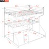 Full XL over Twin XL over Queen Size Metal Triple Bunk Bed with Ladder-ModernLuxe - 4 of 4