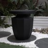 INFURNIC Patio End Tables Modern Decorative Garden Side Table with Faux Terrazzo Accent, Black, 18.1"*18.1"*20.3" - 3 of 4