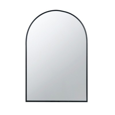 GlasFlength Decorative Wall Mirrors Classic Mirror Wall Mirror Decorative Arched Mirror Vanity Mirror for Living Room, Black, 1"*36"*24"