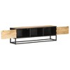 vidaXL TV Stand with Carved Door 51.2"x11.8"x15.7" Rough Mango Wood - 2 of 4