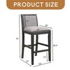 30.5 Inch Height Bar Stools set of 2, Rubber wood Frame,fabric Sponge cushion and Upholstered Barstools - Leovsnove - 3 of 4