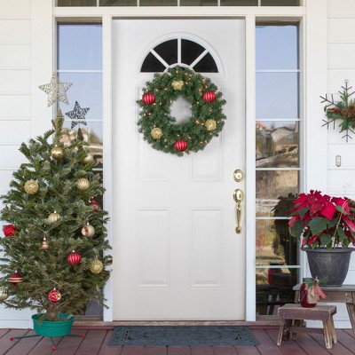 Northlight Pre-Lit Deluxe Windsor Pine Christmas Artificial Wreath - 24" - Clear Lights