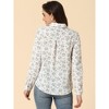 Allegra K Women's Point Collar Long Button Sleeve Button Down Floral Shirt - image 4 of 4