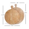 Plum & Post 20" Large Premium Antique Round Wood Cutting Boards Set of 2 - 3 of 3