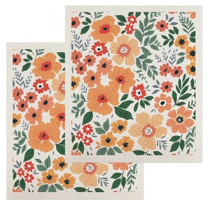 Briarwood Lane Pretty Flowers Swedish Dishcloth (2-pack) - 1 of 4