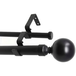 Urbanest Steel Ball Manhattan 1-inch 5-8 inch Double Drapery Curtain Window Rod Set - 1 of 4