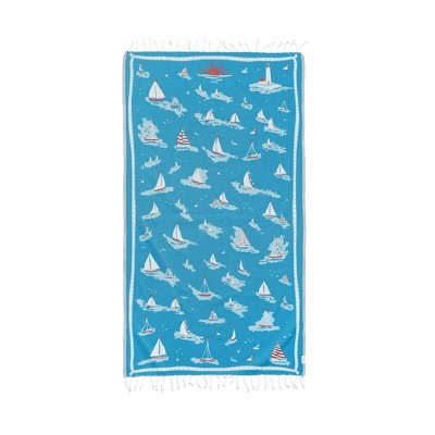 Oversized 37" x 71" Preppy Turkish Beach Towel by Ramus & Co