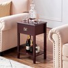VECELO 1/2PCS 2-tier Nightstand Modern Side End Tables with Drawer & Open Shelf for Living Room, Bedroom - 4 of 4