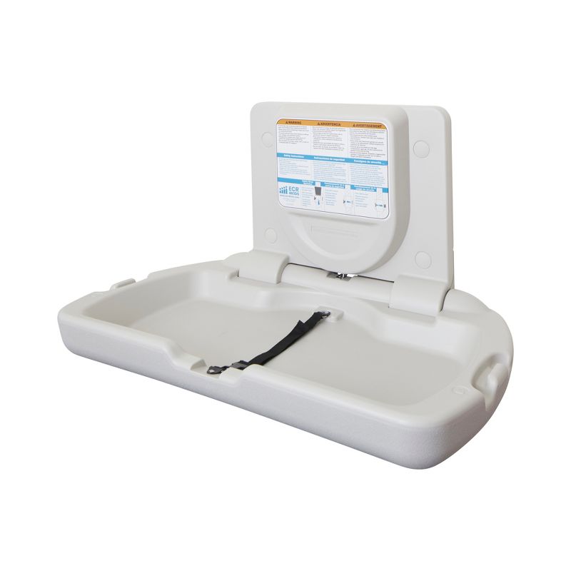 ECR4Kids Horizontal Wall-Mounted Baby Changing Station with Slim Back - White Granite, 1 of 10