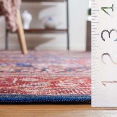 Tucson Red and Blue Synthetic Washable Area Rug