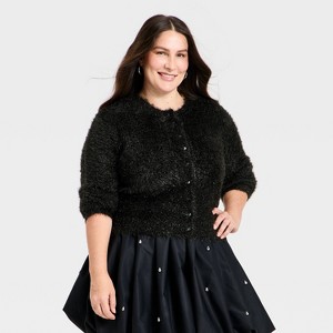 Women's Long Sleeve Party Cardigan Sweater - A New Day™ - 1 of 3