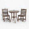 GDFStudio Fira Rustic 3 Piece Outdoor Dining Set, Antique Dark Oak - 3 of 4
